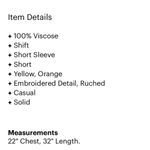 ASOS  Orange Off Shoulder Ruffled Lemon & Orange Embroidered Mini Dress Tassels 4 Photo 2