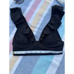 Aerie NWT, , Ruffle Shoulder Bikini Top, Black, Sz XS Photo 3