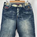 Baby Phat Y2K Dark Acid Wash High Rise Straight Leg Cropped Jeans Size 14 Photo 1