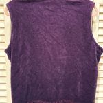 White Stag Women's Purple Velvet Embroidered Vest Smock Neck 90s Photo 2