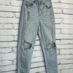 Wax Jean Collection Straight Leg Jeans Light Wash Distressed 3/26 Y2K Vintage Photo 1