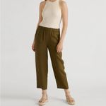 Quince  Olive Green European Linen Women's Pants Medium Photo 1