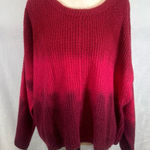 True Craft  red pink purple ombré oversized sweater size medium Photo 0