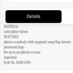 Kate Spade Glitter North South Flap Phone Crossbody, Gold. New without Tags Photo 9