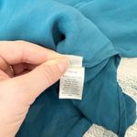 Ecru  Womens Silk Button Front Top Size Small Office Workwear Quiet Luxury Teal Photo 7