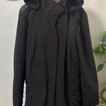 Liverpool Jeans Company Womens Black Quilted Hooded Long Trench Coat Jacket Size 1X Photo 0