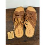 BORN Isle Woven leather brown Slide Slip On Sandal size 8 NWT Tan Photo 7