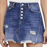 Free People Size 26 Womens Distressed Mini Denim Skirt Color: Harvey BNWTS Photo 0