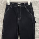 PacSun  Black 90’s Boyfriend Carpenter Denim Jeans with White Stitching Photo 1