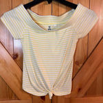 Me to We  essentials PacSun short sleeve top yellow white striped size XS Nwt (39 Photo 0