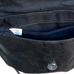 Vintage Crossbody Black Leather Bag Purse Floral Embossed Leather with Tassel Photo 8