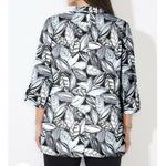 Catherines Black White Button Front 3/4 Tab Sleeve Timeless Blouse Size 4X Photo 2