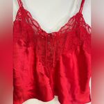 Victoria's Secret  Gold Label Vintage Red Lace Silky Slip Tank Size S Photo 2