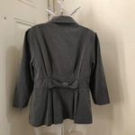 2000s Y2K Gothic Dark Academia Corporate Office Siren Core Fitted Gray Blazer Jacket two button front long sleeve Vintage Size 12 Photo 1