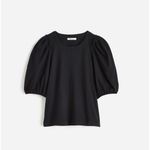 J.Crew Madewell Puff Sleeve Tee Shirt Cotton Top Relaxed Minimalist Jet Black XXS NWT Photo 5
