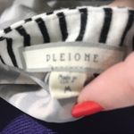 Pleione Sleeveless Black & White Contrasting Stripes Casual Top Size Medium Photo 6