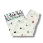 ZARA  Embroidered‎ Linen Blend Wide Leg Pants Size Medium Photo 3