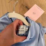 Hello Molly NWT  Parties After Work Satin Crop Top Blue Photo 4