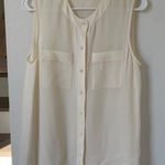Theory  Silk Sleeveless Blouse in Cream Photo 0