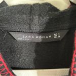 ZARA Women Black Beaded Boho Embroidered Cropped Hooded Sweater S Photo 5