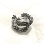 JACK JUDITH  Rope Braided Sterling Silver Marcasite Demi Hoops Photo 4