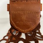 Garnet Hill Boho Western Hippie Leather Floral Wide Belt Size 36 Brass Buckle Photo 3