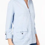 Karen Scott  Soft Blue Utility Jacket Photo 0