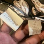 Chico's  Olive Green and Cream Floral Tunic Top 2 12 L Photo 6