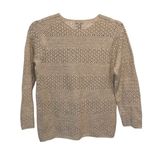 Eddie Bauer ‎ Womens Vintage Crocheted Linen Cotton Cardigan Beige Small Photo 2