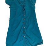 Speechless Lots of Love by Small Blue Cotton Dress/Top Short Sleeve Turquoise Photo 0