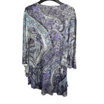 Jess & Jane Paisley Purple Blue Black White Tunic with Rhinestones NEW Photo 9