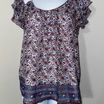 Joie  100% Silk Spaghetti Strap Cold Shoulder Ruffle Top‎ Lined NWOT Size S Photo 0