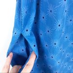 ZARA Floral Openwork Textured Blue Off Shoulder Mini Sun Dress Balloon Sleeve Photo 14