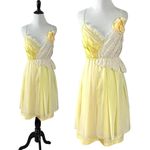 Layered Tulle & Lace Rosette Coquette Fairy Dress Butter Yellow Size Small Photo 2