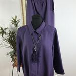 Alfred Dunner Skirt Suit 2 Pc Set Women’s 16/14 Purple 3/4 Sleeve Button Up Y2K Photo 0