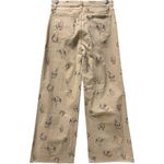 easel Western Print Twill Wide Leg Stretchy Cotton Raw Hem Cropped Pants Small Photo 3