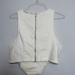 PrettyLittleThing Plus White Cream Denim Crop Top Tank Photo 2