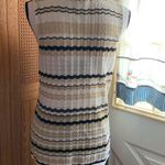 Alia White Beige Black Striped Knit Tank Top Photo 4