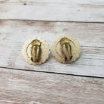 Vintage Clip On Earrings Gold & Silver Tone Circle Stamped W Germany Photo 2