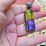 Handmade Bi-Color Tourmaline Ethnic Style  Pendant Photo 7