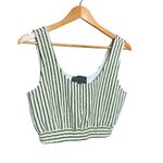 Sunday in Brooklyn Green Motif Scoop-Neck Terry Striped Cropped Set Size XS Photo 2
