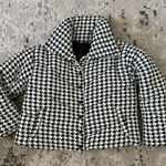 12th Tribe  Houndstooth Black and White Women's Puffer Jacket Size Large Photo 0