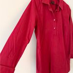 Talbots Quarter Button Front Shirt with Rhinestone Buttons in Red Size 10 Photo 1
