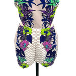 Mara Hoffman ‎ Jardin Tie Back Cut Out Romper Purple Floral Check Size 2 Photo 4