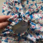 ZARA  puff sleeve pink blue floral mini wrap dress, size medium Photo 8