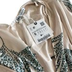 ZARA Wrinkle Effect Satin Maxi Kaftan Dress Ecru Sage Green Size S NWT Photo 10