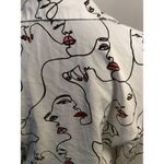 Milk & Honey Front tie Blouse XL Faces Lip Nails Womens White Photo 4