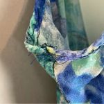 Vintage 90s Babydoll Dress Sleeveless Relaxed Fit Pockets Blue Green Tropical Size L Photo 10