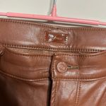 MOTHER Women's Brown Leather Slim Pants Size 32 Photo 1