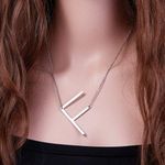 Silver Initial Pendant Necklace Letters A Photo 0